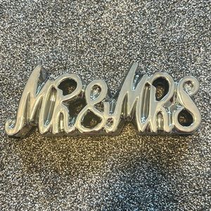 🤍Mr. & Mrs. Silver Metal Wedding Table Decor
